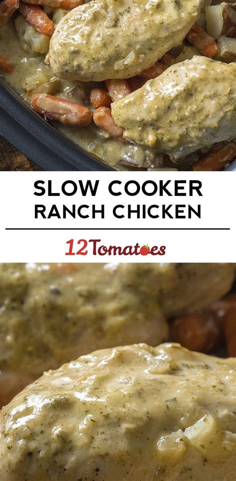 Slow Cooker Creamy Ranch Chicken Crockpot Dishes Crockpot Recipes Slow