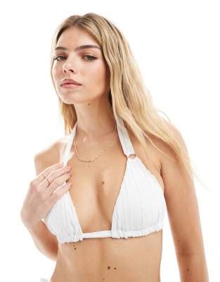 New Look Top Bikini A Triangolo In Pizzo Bianco Asos