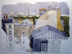 French City Art Fabrice Moireau Ideas Watercolor Sketch Urban