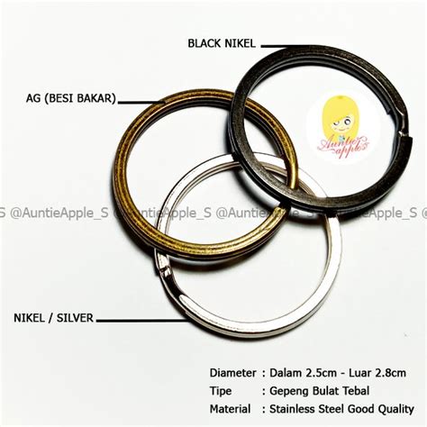 Jual DIAMETER 25MM RING GANTUNGAN KUNCI RING GEPENG BULAT TEBAL