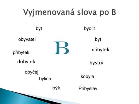 PPT Vyjmenovaná slova po B PowerPoint Presentation free download