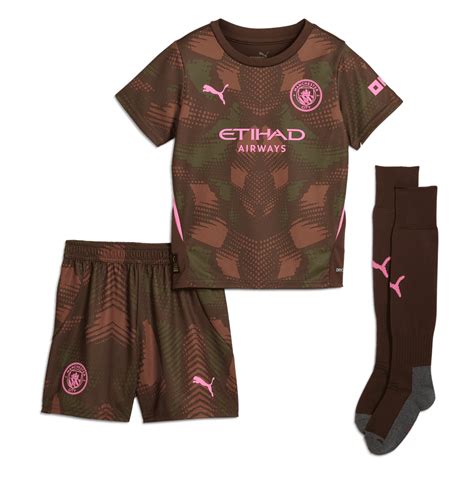 KIT INFANTIL MANCHESTER CITY 2025 UNIFORME GOLEIRO COMPLETO