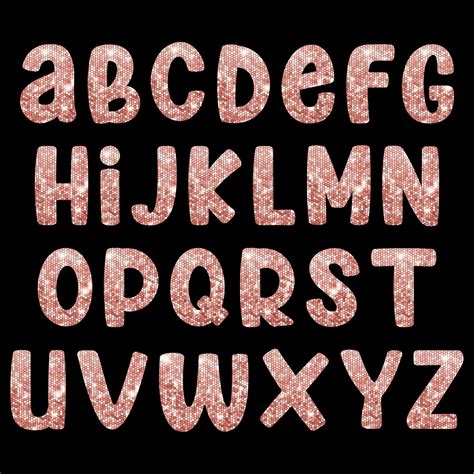 Png Rose Gold Glitter Letters Sparkle Clip Art Letters Etsy