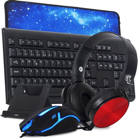 Kit Teclado E Mouse Gamer Rgb Usb Headset P2 Mouse Pad Suporte Mesa