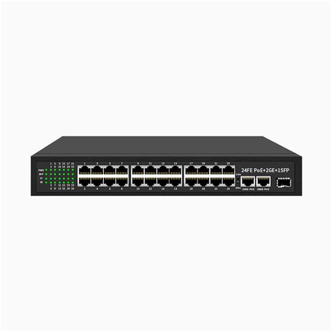 24-Port Gigabit Ethernet PoE Switch with Metal Casing, Desktop or Wall