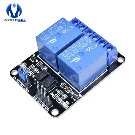 5 Peças 5v 2ch 2 Canais Way Módulo De Relé Escudo Para Arduino Arm Pic