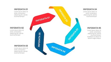 Infografía de flechas vectoriales diagrama de ciclo con 5 opciones