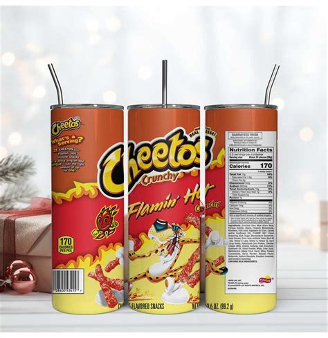 Cheetos Flamin Hot Oz Tumbler Wrap Sublimation Design Bra Inspire Uplift