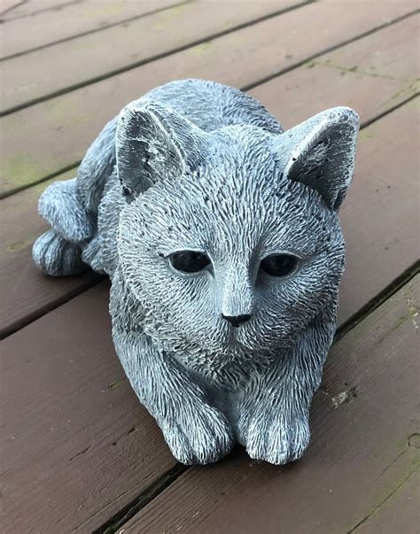 Cement Cat Statue Concrete Cat Figure Garden Statues - Etsy