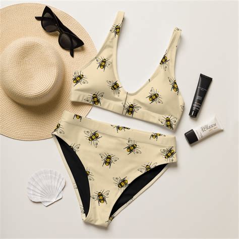 Honey Bee Bikini Set Cottagecore Bee High Waisted Bikini Set Etsy