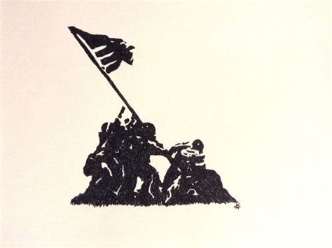 Iwo Jima Flag Raising Drawing At Getdrawings Free Download