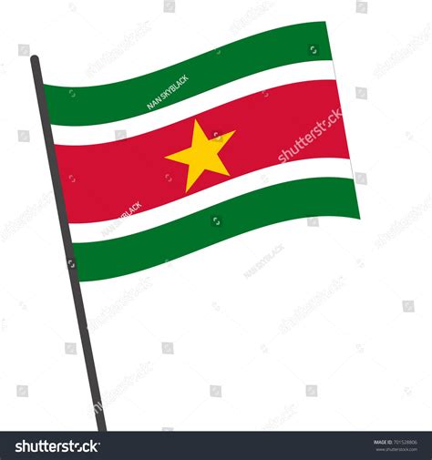 Flag Suriname Suriname Flag Waving Isolated Stock Vector Royalty Free