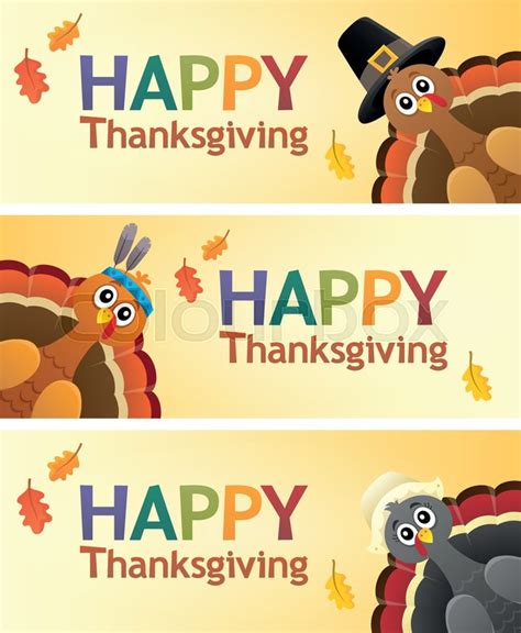 Happy Thanksgiving banners 1 - eps10 ... | Stock vector | Colourbox