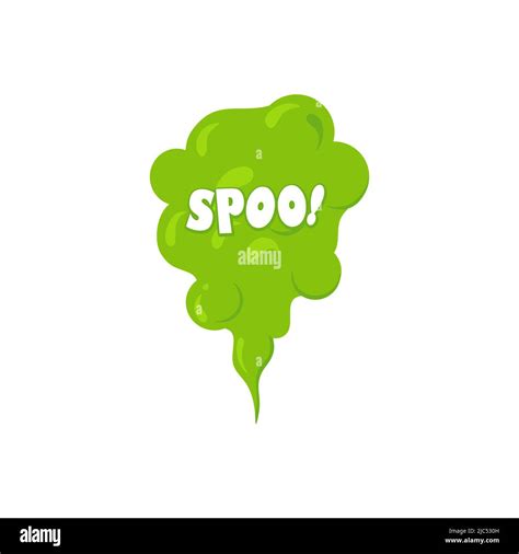 Stinky smelling smoke. Fart cartoon bad odor cloud. Green stench vapor ...