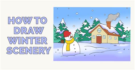 How to Draw a Winter Scenery - Really Easy Drawing Tutorial