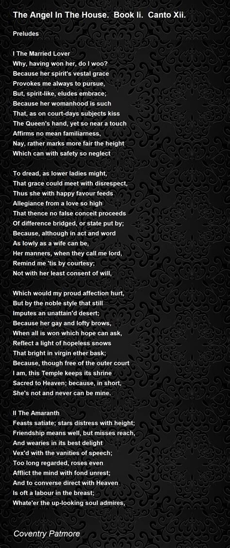 The Angel In The House Book Ii Canto Xii The Angel In The House