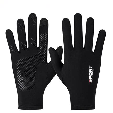 Guanti Sportivi Touch Screen Nero Pile Sottile Dita Intere M