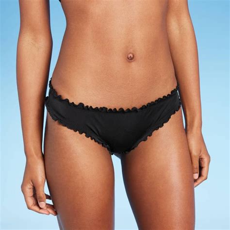 Women S Ruffle Extra Cheeky Bikini Bottom Shade Shore Black