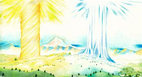 Laurelin And Telperion Two Trees Of Valinor V By Sarkaskorpikova