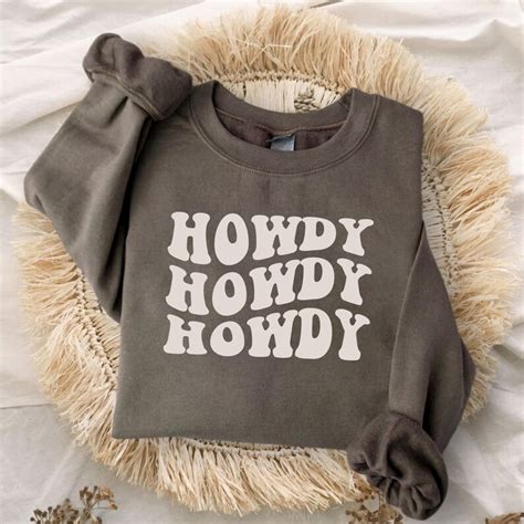 Retro Howdy Crewneck Sweatshirt Disco Cowgirl Hoodie Etsy