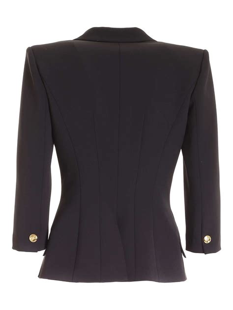 Blazers Elisabetta Franchi Double Breasted Jacket In Black GI97011E2110