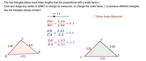 S S S Shortcut Test For Similar Triangles Geogebra