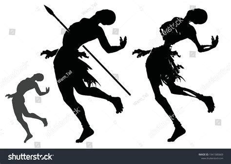 Black Silhouette Skinny Almost Naked Native Stock Vector Royalty Free Shutterstock