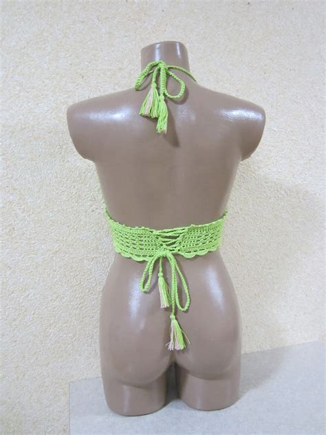 Crochet Bikini Topcrochet Festival Top Green Bikini Etsy