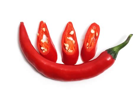 Premium Photo Sliced Red Hot Chili Pepper Top View People Photo Concept Isolated On White