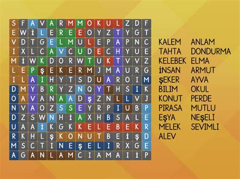 BULMACA Wordsearch