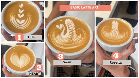 Basic Latte Art Pattern Heart Tulip Rosetta Swan Latte Art