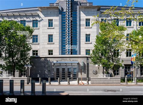 The Embassy of the United States of America building is shown in Ottawa ...