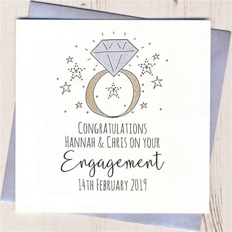 Personalised Glittery Engagement Card By Eggbert Daisy Engagement