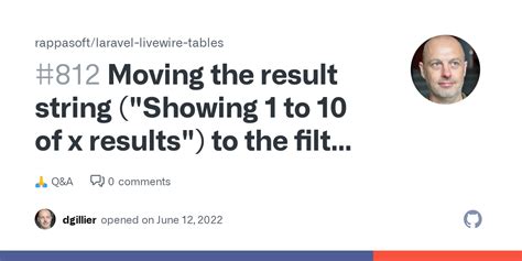 Moving The Result String Showing 1 To 10 Of X Results To The Filter