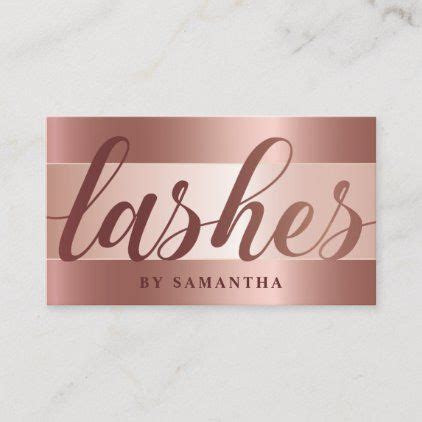 Rose Gold Faux Foil Lashes Business Card Office Gifts Giftideas