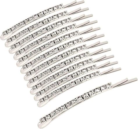 Amazon Pieces Rhinestone Bobby Pins Silver Metal Hair Clips