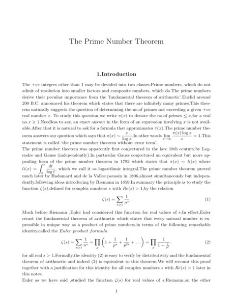 The Prime Number Theorem