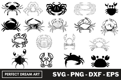 Crab Silhouette Bundles Graphic By Perfectdreamart Creative Fabrica