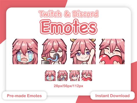 Lindo Yae Miko Genshin Impact Emotes Para Twitch Discord Etsy M Xico