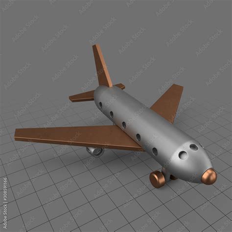 Metal toy passenger plane Stock 3D asset | Adobe Stock