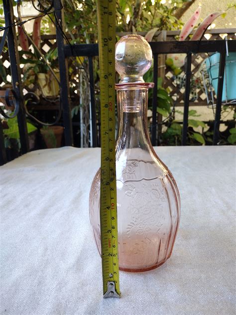 Vintage Anchor Hocking Mayfair Pink Depression Glass Decanter Etsy