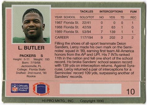 Red Action Packed Rookie Update Leroy Butler Rc Green Bay