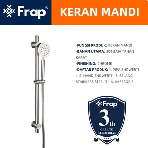 Jual FRAP F8016 SUS304 Shower Mandi Gantung / Rail Shower Tahan Karat ...