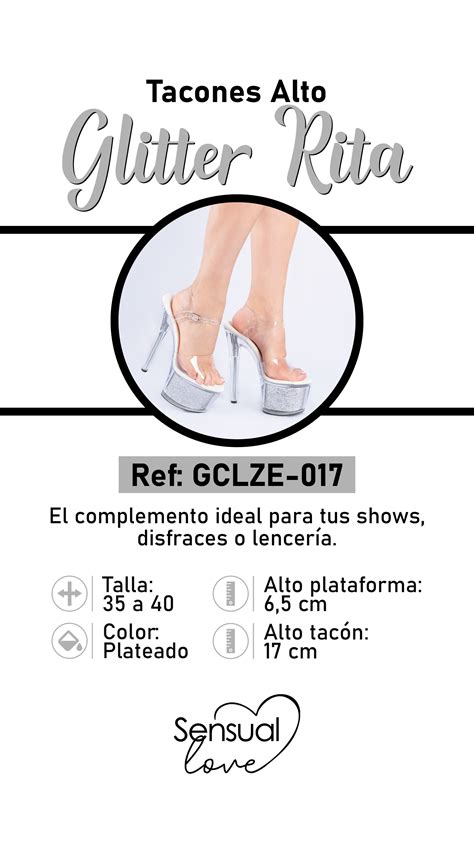 Tacones Altos Glitter Rita Contraste Audaz TiendaCereza Sex Shop