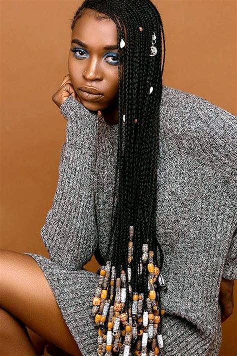 13 Hairstyles With Beads That Are Absolutely Breathtaking Lemonade Braids Hairstyles Natural