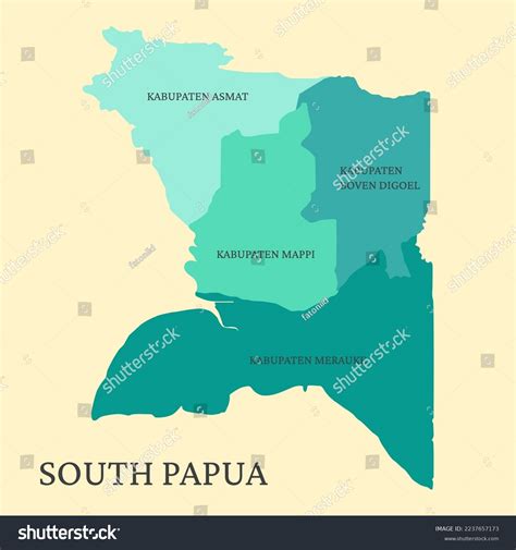 Color Map South Papua Papua Selatan Stock Vector (Royalty Free) 2237657173 | Shutterstock