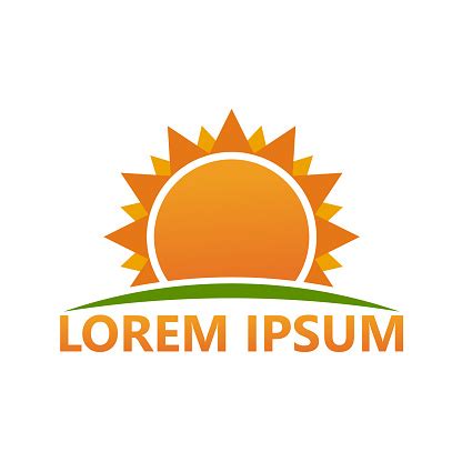 desain templat logo matahari ilustrasi stok  gambar