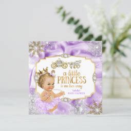 Carriage Princess Baby Shower Purple Blonde Invitation Zazzle