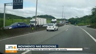 Jornal do Almoço Joinville BR 101 tem fluxo intenso de veículos em