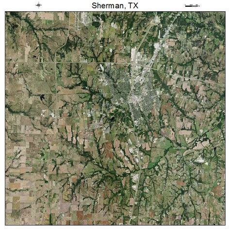 Aerial Photography Map Of Sherman Tx Texas